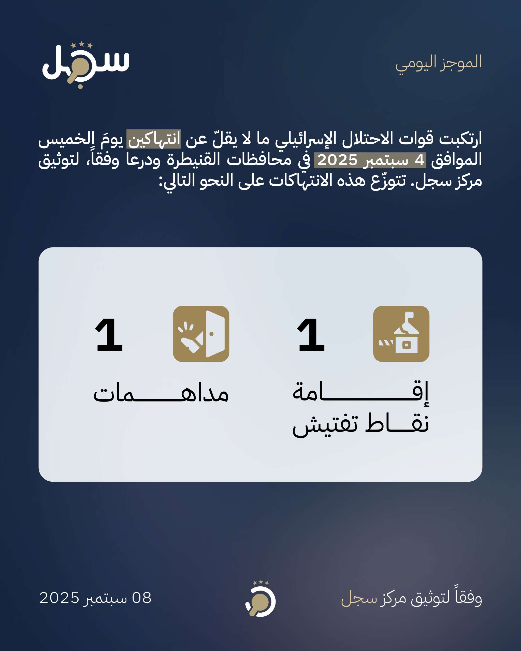 موجز يومي - 4 سبتمبر 2025