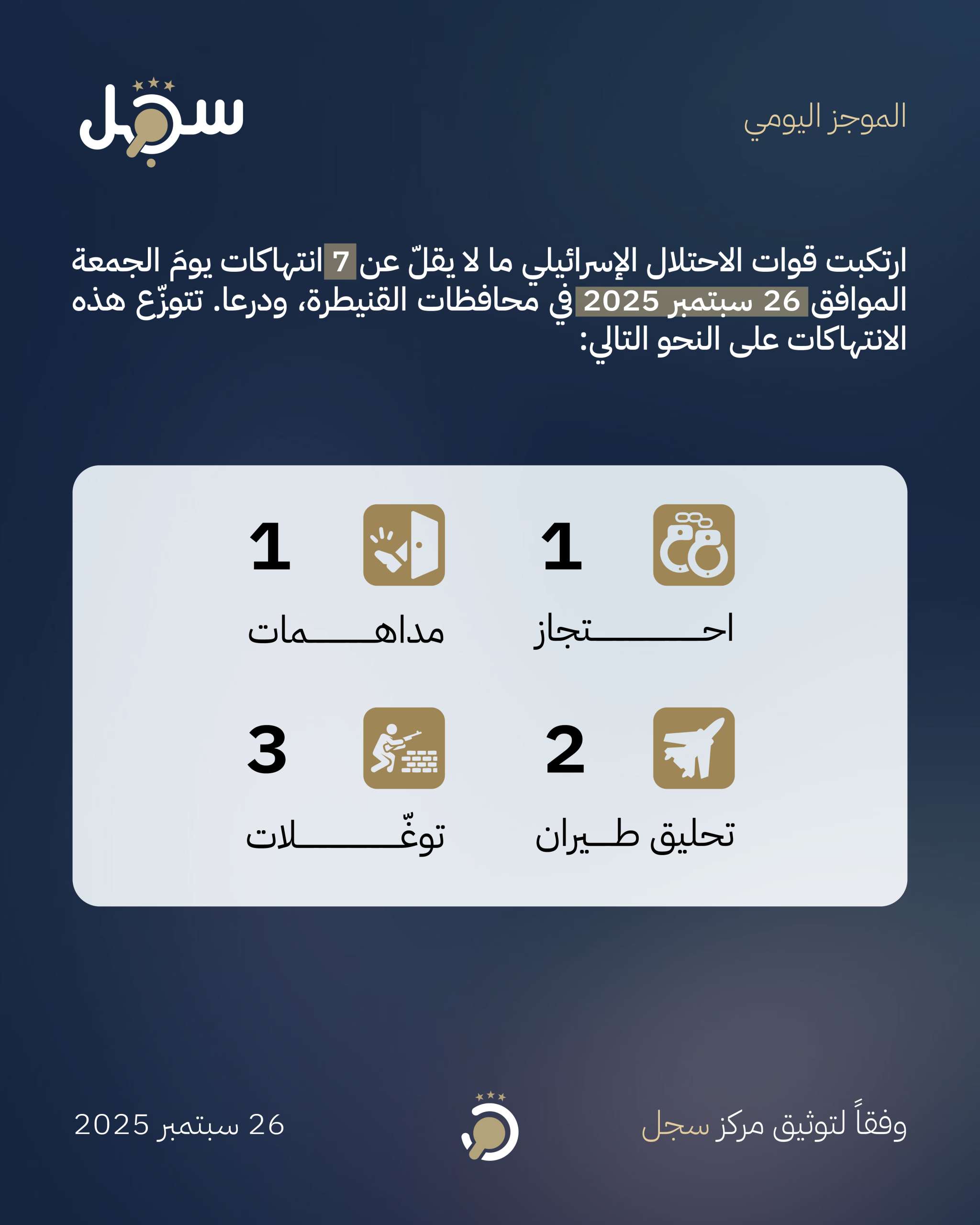 موجز يومي 26 سبتمبر 2025
