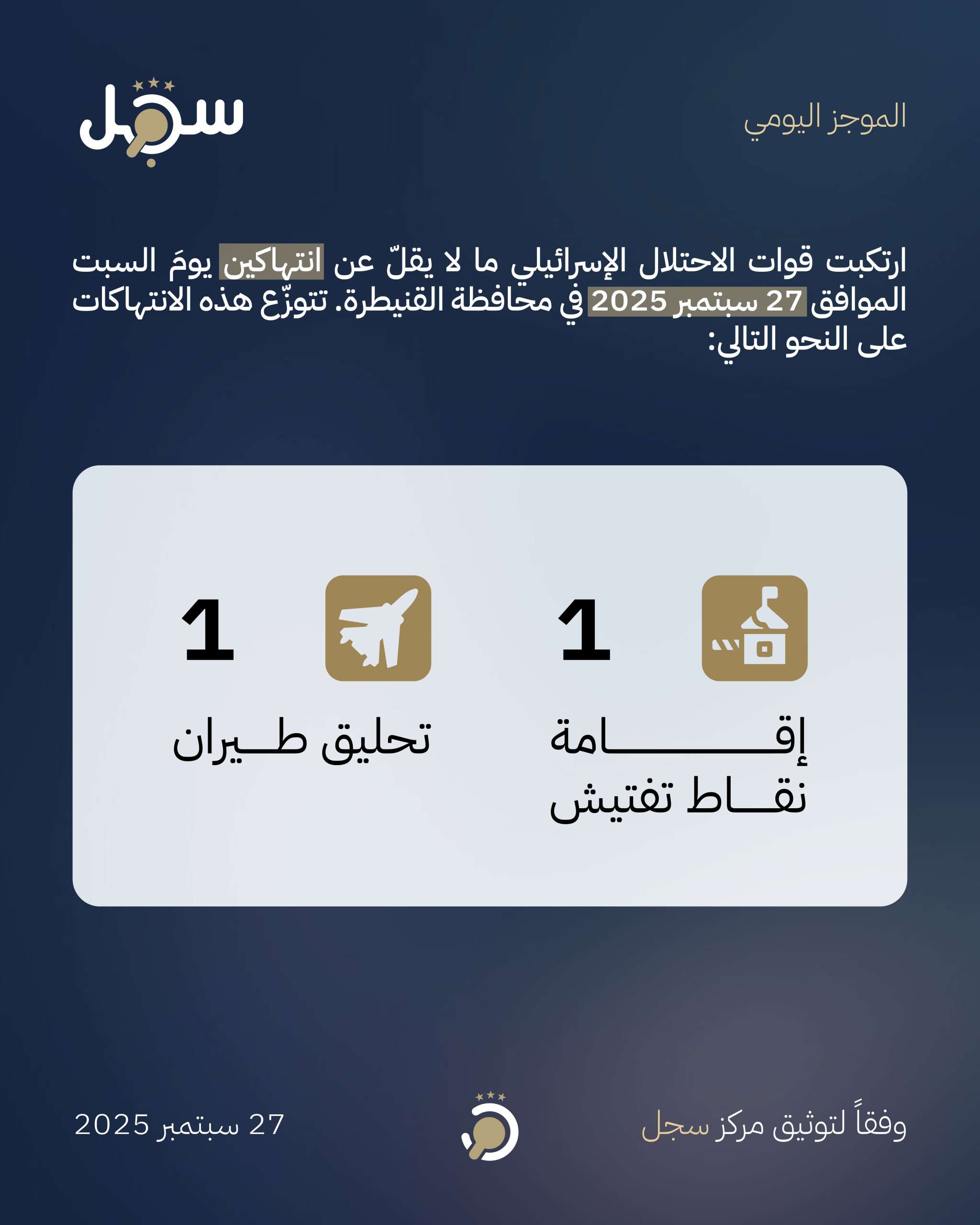 الموجز اليومي - 27 سبتمبر 2025